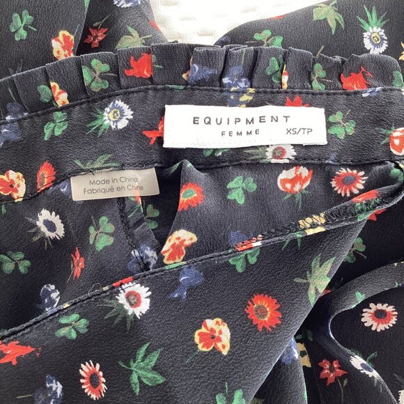 Equipment Colourful Floral Print Silk Blouse - Picture 3 of 7